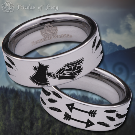 Tomahawk Custom Personalize Laser Engrave Tungsten Wedding Band Ring