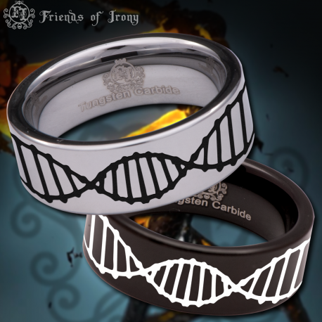 DNA Custom Personalize Laser Engrave Tungsten Wedding Band Ring
