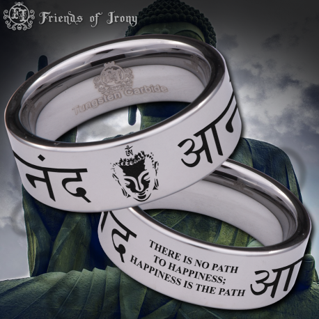 Buddhist Custom Personalize Laser Engrave Tungsten Wedding Band Ring