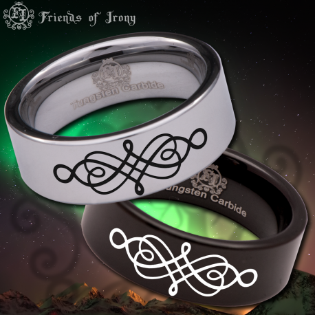 Celtic Knotwork Custom Personalize Laser Engrave Tungsten Wedding Band Ring