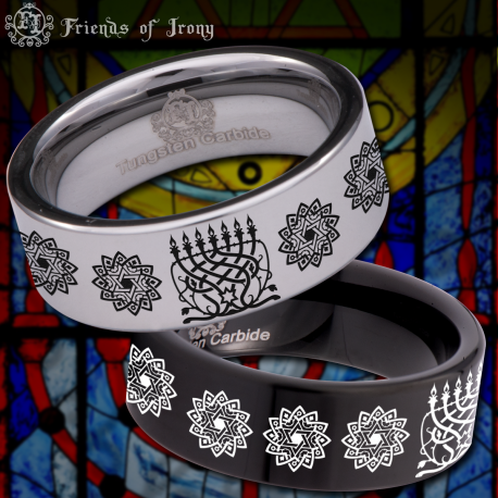Menorah Custom Personalize Laser Engrave Tungsten Wedding Band Ring