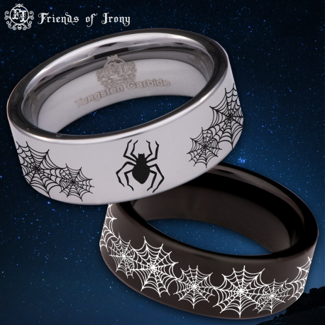 Spider Custom Personalize Laser Engrave Tungsten Wedding Band Ring