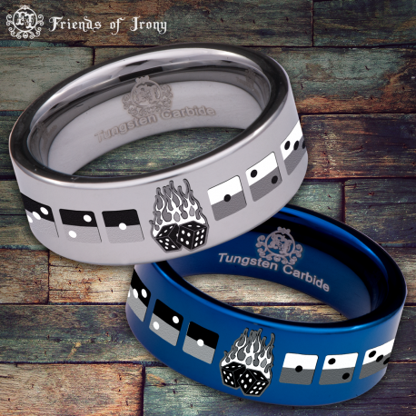 Dice Custom Personalize Laser Engrave Tungsten Wedding Band Ring