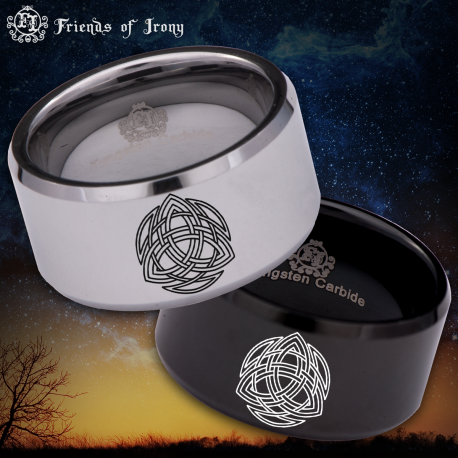 Celtic Triquetra 12mm Custom Personalize Laser Engrave Tungsten Wedding Band Ring