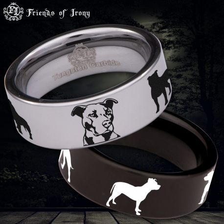 Pitbull Custom Personalize Laser Engrave Tungsten Wedding Band Ring