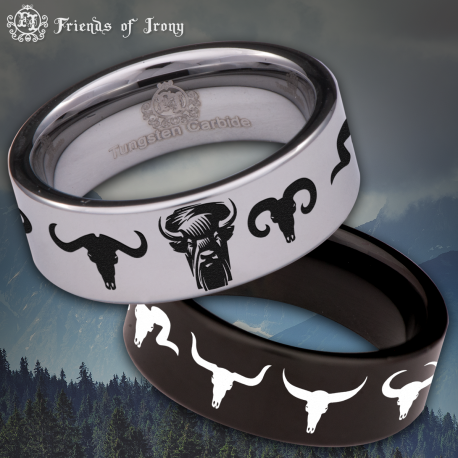 Buffalo Custom Personalize Laser Engrave Tungsten Wedding Band Ring
