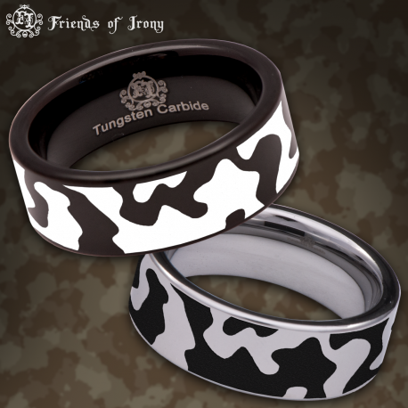 Camouflage Custom Personalize Laser Engrave Tungsten Wedding Band Ring