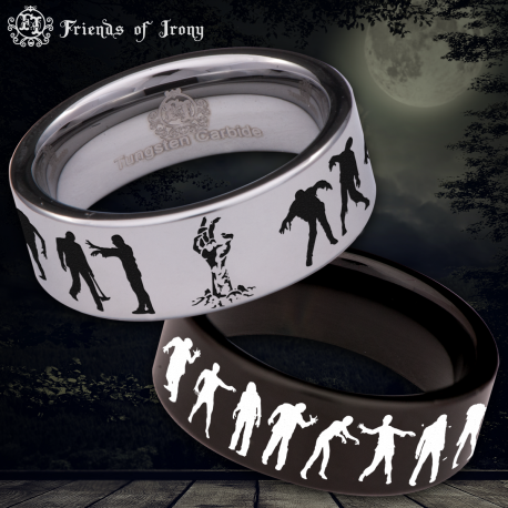 Zombie Custom Personalize Laser Engrave Tungsten Wedding Band Ring