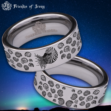 Nautilus Custom Personalize Laser Engrave Tungsten Wedding Band Ring