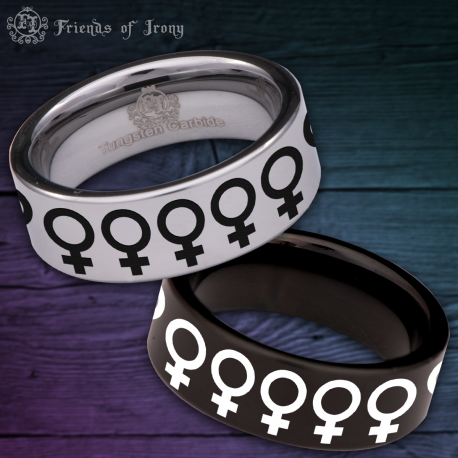 Venus Symbol Custom Personalize Laser Engrave Tungsten Wedding Band Ring