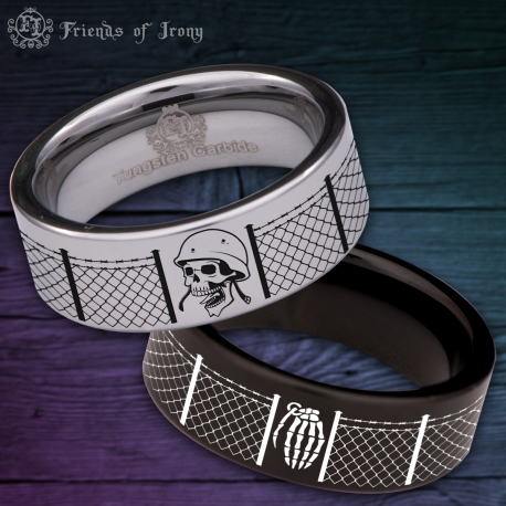 Soldier Skull Custom Personalize Laser Engrave Tungsten Wedding Band Ring