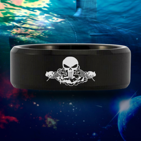 Submariner Skull Custom Personalize Laser Engrave Tungsten Wedding Band Ring
