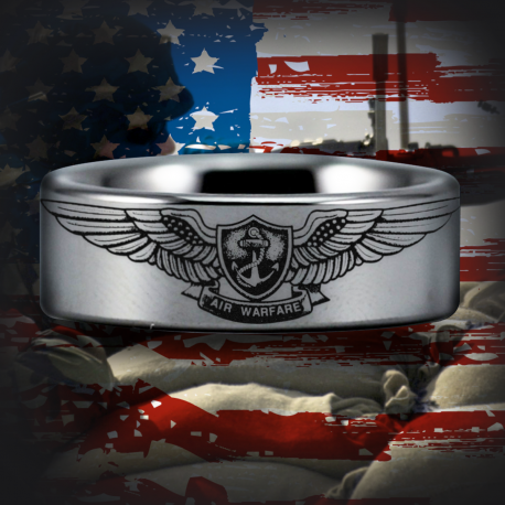 Enlisted Aviation Warfare Specialist EAWS Custom Personalize Laser Engrave Tungsten Wedding Band Ring