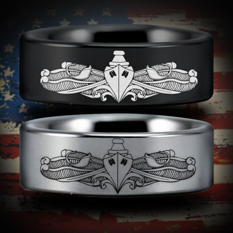 Enlisted Surface Warfare Specialist ESWS Custom Personalize Laser Engrave Tungsten Wedding Band Ring