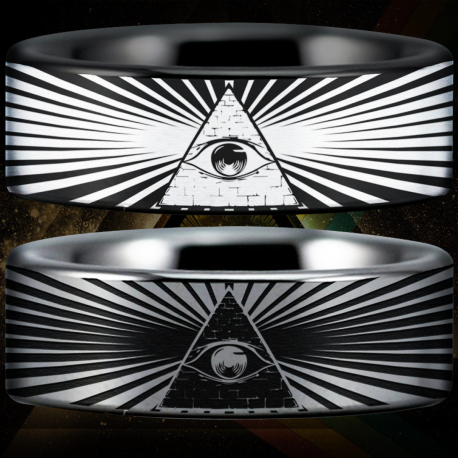 Eye of Providence Custom Personalize Laser Engrave Tungsten Wedding Band Ring