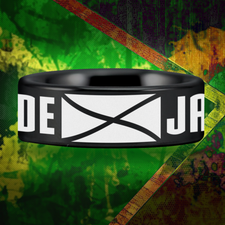 Jamaican Pride Custom Personalize Laser Engrave Tungsten Wedding Band Ring