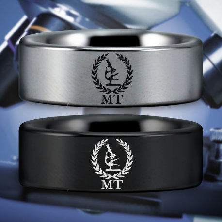 MT Medical Technician Custom Personalize Laser Engrave Tungsten Wedding Band Ring