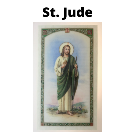 St. Jude Prayer Card for Catholics and Christians. Patron Saint of Impossible Cases