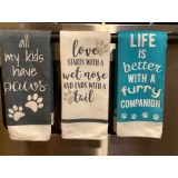Tea Towels Pot Holders Cookie Cutter and Dog Bone Recipe in Funny Sayings Bundle, Funny Kitchen Towels Set with Pot Holders Do