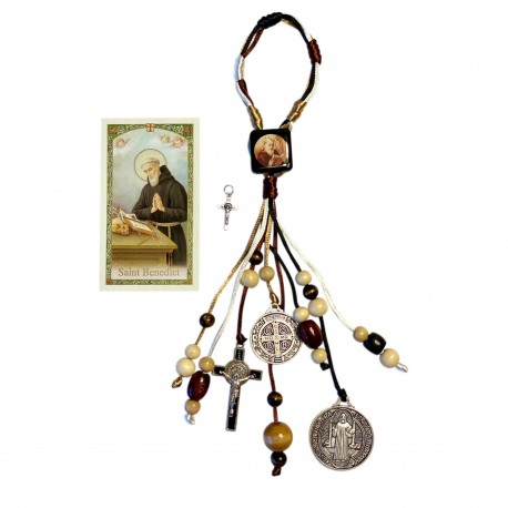 St Benedict Door Hanger for New Home Blessing includes Medals Crucifix and Card, Saint Benedict Medal Crucifix and Prayer Card in Home Blessing Catholic Kit