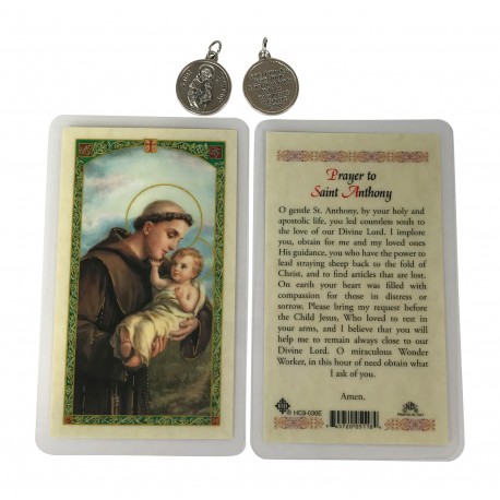 St. Anthony prayer card and medal