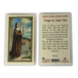 St Clare Laminated Prayer Card