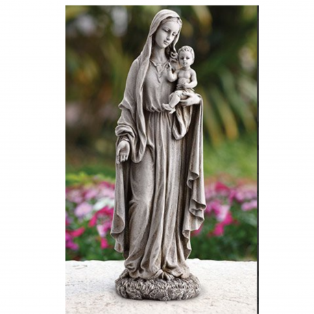 Our Lady Of Grace and Baby Jesus Garden Statue 23"