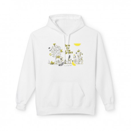 Nature-Inspired Cozy Fleece Hoodie with Whimsical Garden Design  Perfect for Nature Lovers  Gifts for Friends  Casual Wear  Outd