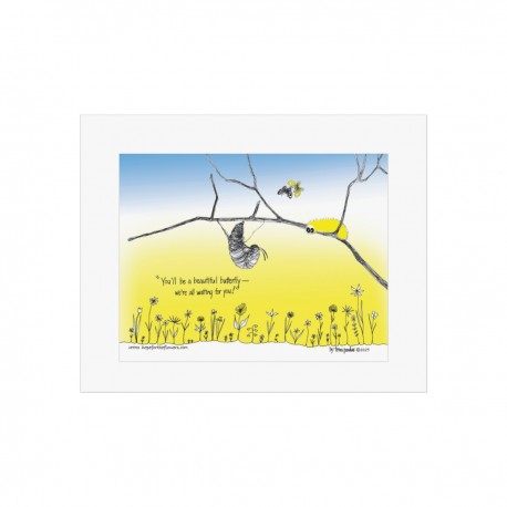 Hope for the Flowers  Bright Hopeful Art Print  Inspirational Home Decor  Butterfly Wall Art  Nature Poster  Gift for Spring  Mo