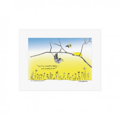 Hope for the Flowers  Bright Hopeful Art Print  Inspirational Home Decor  Butterfly Wall Art  Nature Poster  Gift for Spring  Mo