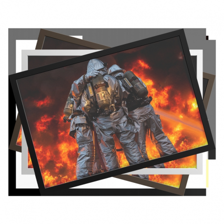 3 Firefighters Rectangle Framed Art Print