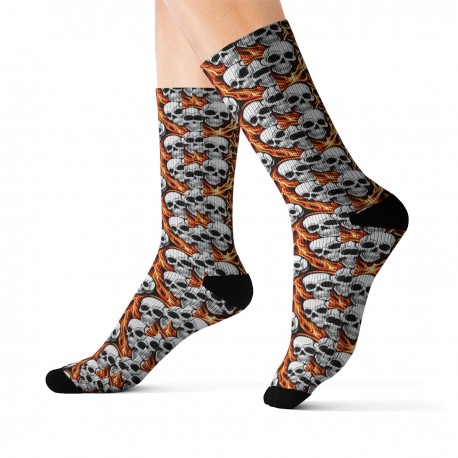 Skull Fire Sublimation Socks