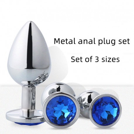 Metal Anal Plug Dildo Sex Toys  3pcs/Set Back Yard Tube Small Medium Big