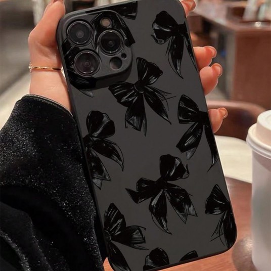 Bowknot Pattern Phone Case, Shockproof Decorative Phone Protector Cover Compatible with IPhone 16 Pro Max 15 Pro 14Plus 13 12