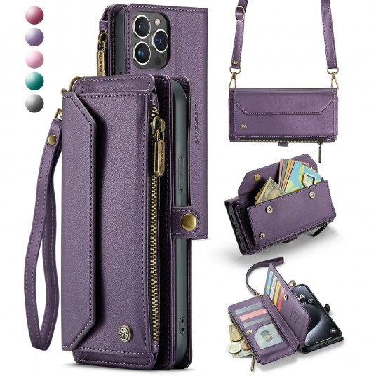 Crossbody for iPhone 16 15 14 13 12 11 Pro Max XS XR SE Case Wallet Card Holder