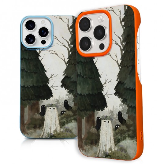 Mysterious Forest Ghost Phone Case for iPhone 16 15 14 13 12 11 Plus Pro Max Artistic Minimalist Style Protective Case
