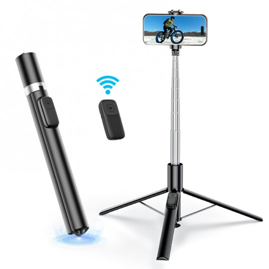 360° Rotation Handheld Selfie Stick Foldable Tripod Stand Desktop Phone Holder With Bluetooth Remote for Shooting Live Streaming