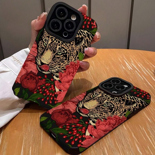 Vintage Rose Pattern Phone Case Anti-drop Phone Protector Cover Compatible with IPhone 16 Pro Max 15 Pro 14Plus 13 12 11 XR X/XS