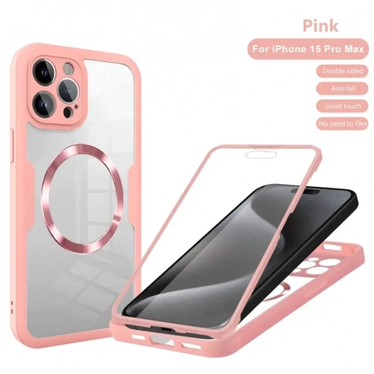 Magnetic For Magsafe 360 Full Body Front+Back Clear Case For iPhone 16 15 11 12 13 14 Pro Max Silicone Bumper Shockproof Cover