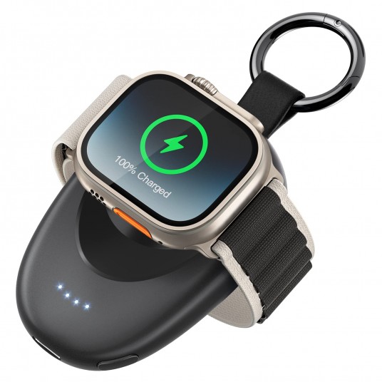 Portable Charger for Apple Watch10/9/8/7/6/5/4/3/2/SE/Ultra Travel Power Bank Wireless Keychain Charger iWatch Spare Battery