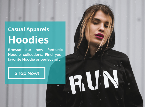 Woman wearing our awesome selection of Hoodies