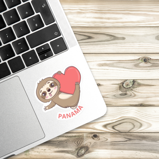 Sloth Love Panama 4x3 Die-Cut Vinyl Decal