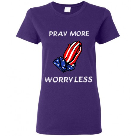 Pray More worry less purple women