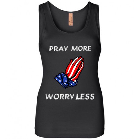 Pray More worry less black sleeveless