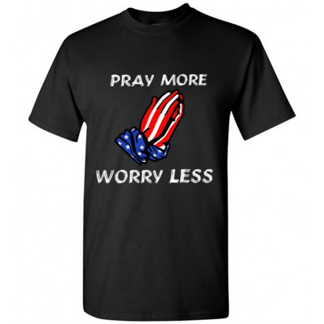 Pray More Worry Less black Shirt Men