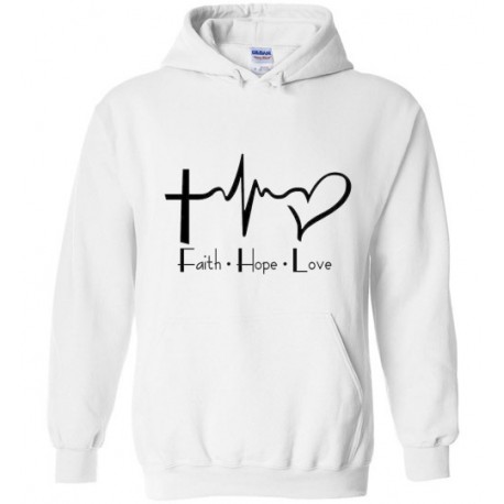 Faith hope love white hoodie