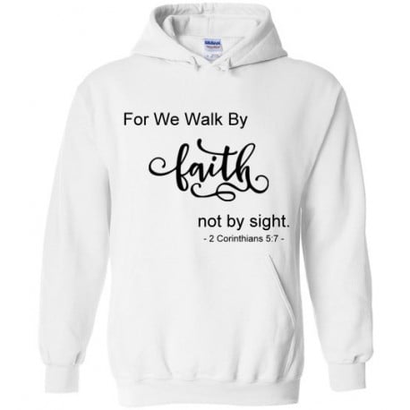 Walk by Faith Gildan Heavy Blend Hoodie in White