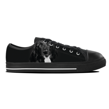 Dog Black And White - Womens Lowtop