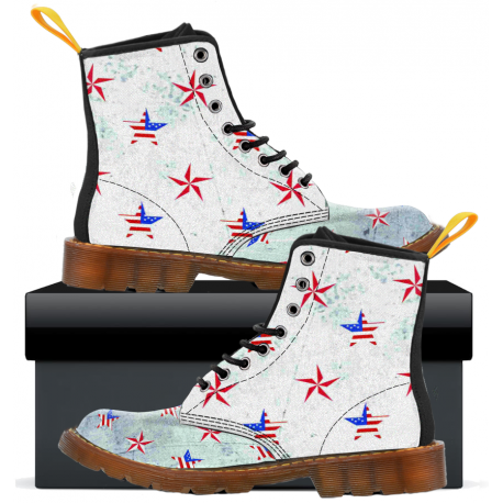 Patriotic Stars  - Kids Canvas Boots