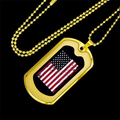 USA Flag - (Gold)